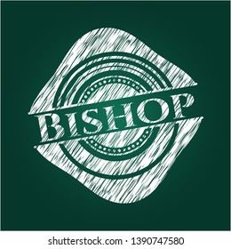Bishop on blackboard. Vector Illustration. Detailed.
