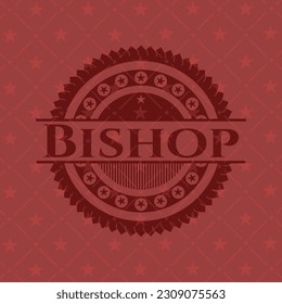 Bischof realistisches rotes Emblem. Vektorgrafik. Detaillierte Angaben. 