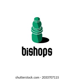 bishop of rook icon vector on white background