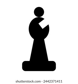 Bishop.Chess piece icons. Board game. Black silhouettes isolated on white background. Vector illustration.