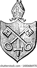 Bishopric Is The Administrative Body Of A Mormon Ward Consisting Of A Bishop The Area For Which A Bishop It Is Responsible Or The Rank Or Office Of Being A Bishop Vintage Line Drawing Or Engraving