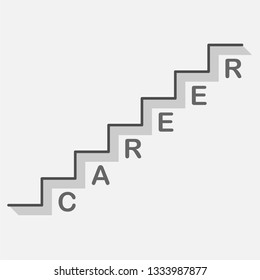 bisiness career ladder icon on gray background with text