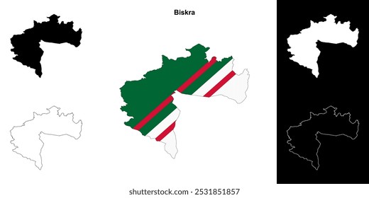 Biskra province outline map set