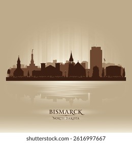 Bismarck North Dakota city skyline vector silhouette illustration