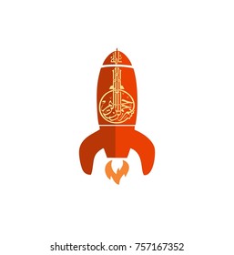bismillah calligraphy rocket logo