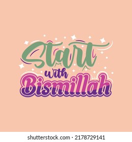 Bismillah Quote Lettering Typography Design