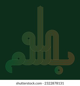 Bismillah - Typography arabic calligraphy. Islamic background. 