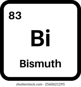 Bismuth chemical element icon isolated on white background . Bismuth icon vector