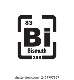 Bismuth chemistry icon,chemical element in the periodic table