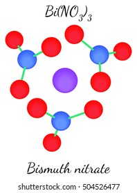 Bismuth nitrate BiN3O9 molecule isolated on white