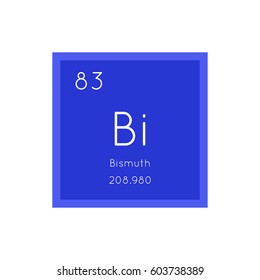 Bismuth simple style tile icon. Chemical element of periodic table. Vector illustration EPS8