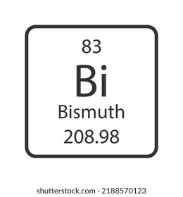 Bismuth symbol. Chemical element of the periodic table. Vector illustration.