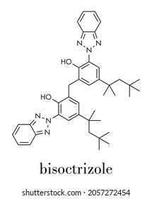 Bisoctrizole sunscreen molecule. Skeletal formula.