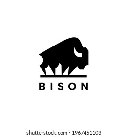 bison american buffalo logo vector icon illustration