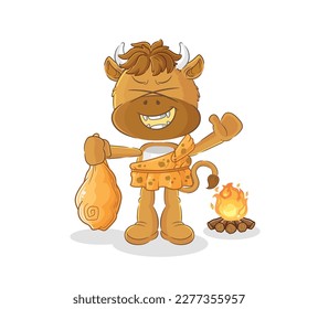 the bison ancient cartoon. cartoon mascot vector