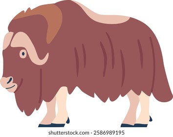 Bison arctic polar animal vector illustration