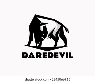 bison art looking back logo design template illustration inspiration