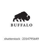 Bison Buffalo bull silhouette logo silhouette stock illustration