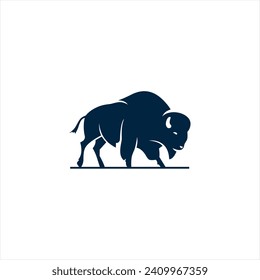 Bison Buffalo bull silhouette logo silhouette stock illustration