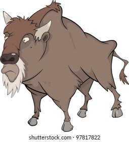 Bison, buffalo. Cartoon