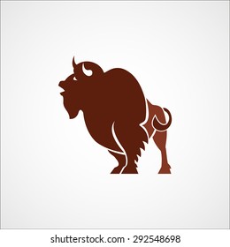 bison buffalo leader logo sign isolated