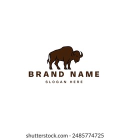 bison buffalo logo hipster retro vintage vector icon illustration - vector