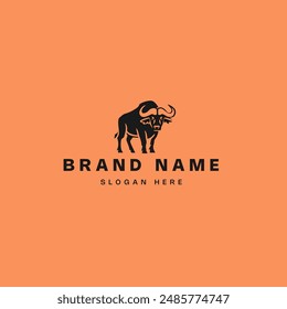 bison buffalo logo hipster retro vintage vector icon illustration - vector