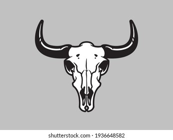 Bison ( buffalo ) skull vector illustration