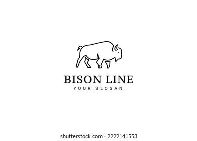 Bison Bull Buffalo Angus Silhouette Steak Vintage Retro Logo Design