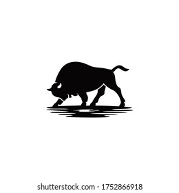 Bison bull buffalo matador logo design vector