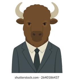 bison in a business suit animal vector on a white background
Vector animal in a suit on a white background