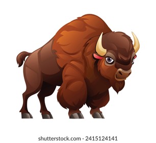 Bison cartoon illustration isolated on white background
