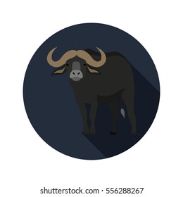 Bison color flat icon for web and mobile design