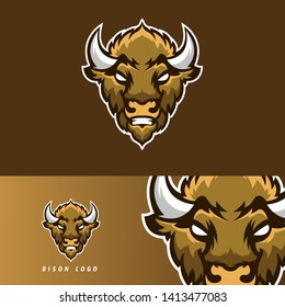 Bison esport gaming mascot logo template, suitable for your team, business, and personal branding