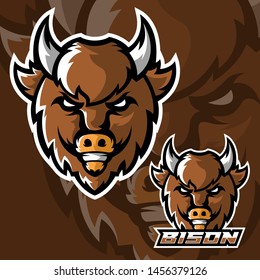 Bison Esport Logo Design Vector