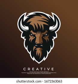 Bison esport mascot badge logo