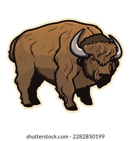 Bison Flat Icon Isolated On White Background