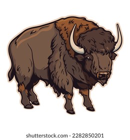 Bison Flat Icon Isolated On White Background