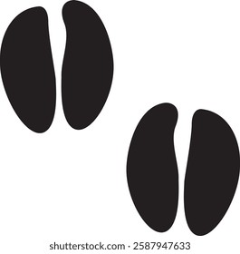 bison footprint, Bison footprint silhouette.