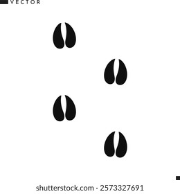 Bison footprint vector. Animal footprint sign. Bull footprint silhouette