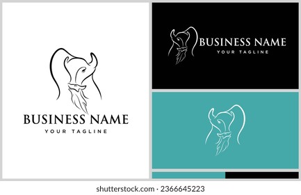 bison and fox logo template