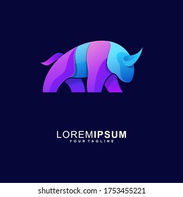bison gradient logo design vector premium