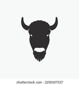 Bison head can be used for printing on T-shirt, poster, sticker.