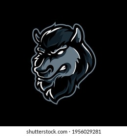 Bison Head E Sport Mascot Logo