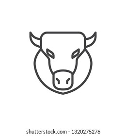 Bison head line icon. linear style sign for mobile concept and web design.  