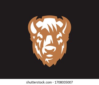 Bison head logo. Bull emblem design editable for your business. Vector illustration.