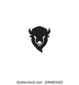 Bison Head Logo Icon Vector Template Illustration Design 