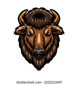 Bison Head Logo Mascot Design