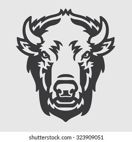 Bison Head Logo Mascot Emblem