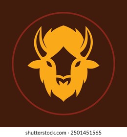 Bison head trendy icon abstract beautiful vector illustration colorful good artwork design.eps